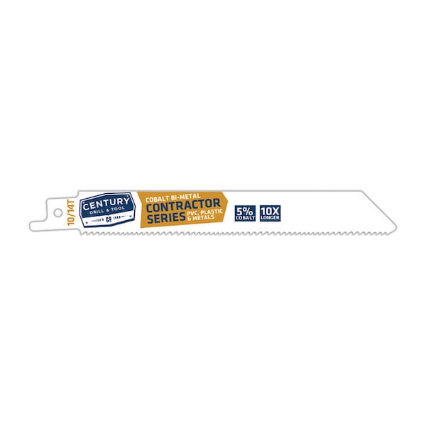 Century Drill And Tool Recip Blade 10/14Tx6 Bi-Metal Contract 3/4 W.035 Thick 1/2 Shank 25Pak 7711